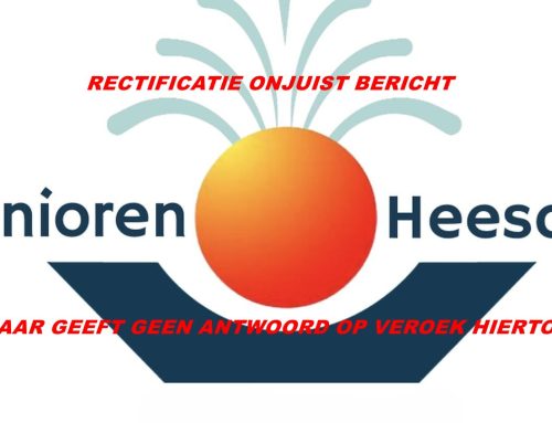 Senioren Heesch rectificeert ongemerkt onjuist bericht op de eigen website.